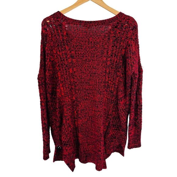 Express red/black oversized open weave sweater size small - Picture 4 of 7